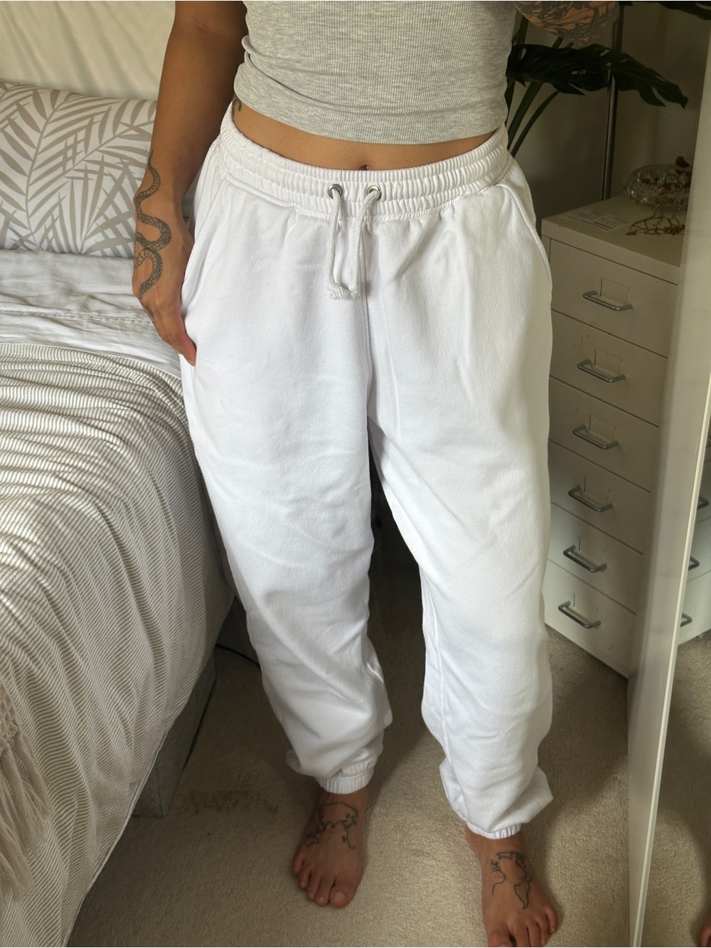 White Jogger Sweatpants